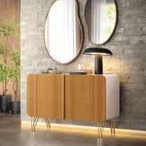 Balcão Aparador Buffet Pé Metal Lossy Off White/Cinamomo H01 - D'Rossi