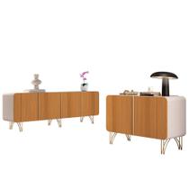 Balcão Aparador Buffet Piacente e Benvy H01 Off/Cinamomo - Mpozenato
