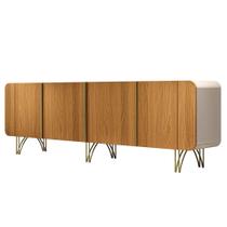 Balcão Aparador Buffet Piacente H01 Off White/Cinamomo - Mpozenato