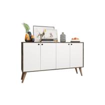 Balcão Aparador Buffet Retrô 4 Portas Com Pés Palito Casa Mobilia