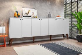 Balcão Aparador Buffet Retrô 7 Portas Com Pés Palito Branco Bela Casa Balcão Aparador Buffet Retrô 7 Portas Com Pés Palito Branco Bela Casa