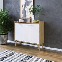 Balcão Aparador Buffet Sala De Jantar 3 Portas Branco Marrom Arte Cas Balcão Aparador Buffet Sala De Jantar 3 Portas Branco Marrom Arte Cas