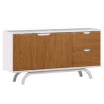 Balcão Aparador para Sala de Jantar 1,50m Vicenza Cor Off White/Ypê - New Ceval Balcão Aparador para Sala de Jantar 1,50m Vicenza Cor Off White/Ypê - New Ceval