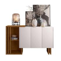 Balcão Aparador Para Sala De Jantar 3 Portas Ype/off White Berlim New Ceval