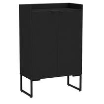 Balcão Aparador para Sala Escritório com Portas Aço Carbono Riviera Preto DubHome - DUB HOME