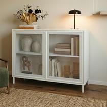 Balcão Aparador Refresh 90cm x 45,5cm com 2 Portas de Vidro e 2 Prateleiras para Sala de Estar Balcão Aparador Refresh 90cm x 45,5cm com 2 Portas de Vidro e 2 Prateleiras para Sala de Estar
