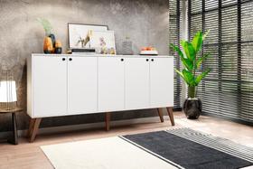 Balcao Aparador Retro 5 Portas San Marino Branco Bela Casa
