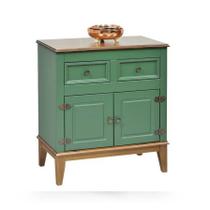 Balcão Arca 2 Portas + 2 Gavetas Verde/Amêndoa Wil Fama