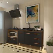 Balcão Armário Cozinha Gabinete de Pia 120 cm Bruna e Balcão para Fogão Cooktop 5 Bocas e Forno Evelyn Savana Preto Balcão Armário Cozinha Gabinete de Pia 120 cm Bruna e Balcão para Fogão Cooktop 5 Bocas e Forno Evelyn Savana Preto