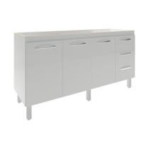 Balcão Armário Cozinha Gabinete Para Pia 148 Cm 3 Gavetas E 3 Portas Deise Branco Balcão Armário Cozinha Gabinete Para Pia 148 Cm 3 Gavetas E 3 Portas Deise Branco