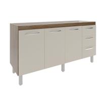 Balcão Armário Cozinha Gabinete Para Pia 148 Cm 3 Gavetas E 3 Portas Deise Savana Off White Balcão Armário Cozinha Gabinete Para Pia 148 Cm 3 Gavetas E 3 Portas Deise Savana Off White