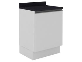 Balcão Armário de Cozinha 100% MDF 60 cm 1 Porta Frente Branco Brilho Acordes Madesa Balcão Armário de Cozinha 100% MDF 60 cm 1 Porta Frente Branco Brilho Acordes Madesa