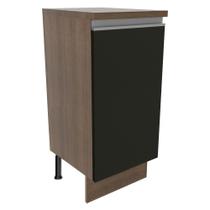 Balcão Armário de Cozinha 35 cm 1 Porta Rustic/Preto Glamy Madesa Balcão Armário de Cozinha 35 cm 1 Porta Rustic/Preto Glamy Madesa