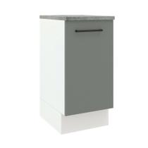 Balcão Armário de Cozinha 40 cm 1 Porta Branco/Cinza Agata Madesa