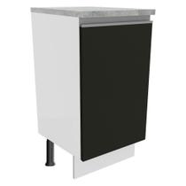 Balcão Armário de Cozinha 40 cm 1 Porta Branco/Preto Glamy Madesa Balcão Armário de Cozinha 40 cm 1 Porta Branco/Preto Glamy Madesa