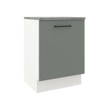 Balcão Armário de Cozinha 60 cm 1 Porta Branco/Cinza Agata Madesa