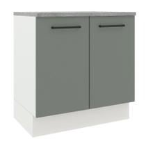 Balcão Armário de Cozinha 80 cm 2 Portas Branco/Cinza Agata Madesa Balcão Armário de Cozinha 80 cm 2 Portas Branco/Cinza Agata Madesa
