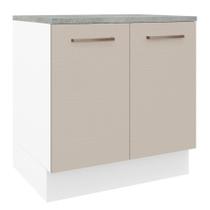 Balcão Armário de Cozinha 80 cm 2 Portas Branco/Crema Agata Madesa Balcão Armário de Cozinha 80 cm 2 Portas Branco/Crema Agata Madesa