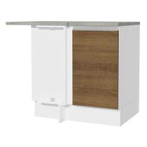 Balcão Armário de Cozinha de Canto 1 Porta Branco/Rustic Glamy Madesa Balcão Armário de Cozinha de Canto 1 Porta Branco/Rustic Glamy Madesa