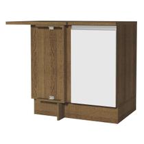 Balcão Armário de Cozinha de Canto 1 Porta Rustic/Branco Glamy Madesa Balcão Armário de Cozinha de Canto 1 Porta Rustic/Branco Glamy Madesa