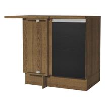 Balcão Armário de Cozinha de Canto 1 Porta Rustic/Preto Glamy Madesa Balcão Armário de Cozinha de Canto 1 Porta Rustic/Preto Glamy Madesa