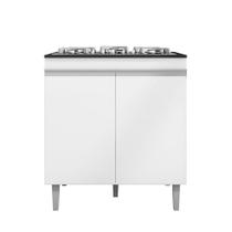 Balcão Armário De Cozinha Multiuso Para Cooktop Com Tampo 4 Ou 5 Bocas Andréia Branco- Mabe Magazine