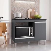 Balcão Armário de Cozinha Multiuso para Cooktop com Tampo 4 ou 5 Bocas Carla Cinza Fosco- MABE MAGAZINE