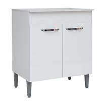 Balcão Armário de Cozinha Para Cooktop 5 Bocas Com 2 Portas 1 Prateleira Tampo MDP Sem Gavetas Multiuso 70cm