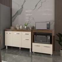 Balcão Armário Gabinete Aline 118 cm Savana Off White com Tampo Savana e Balcão Amanda Forno Microondas Savana Off White Balcão Armário Gabinete Aline 118 cm Savana Off White com Tampo Savana e Balcão Amanda Forno Microondas Savana Off White