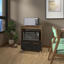 Balcão Armário Gabinete para Microondas e Forno Elétrico Cozinha Amanda Mobília Decor Savana Preto Balcão Armário Gabinete para Microondas e Forno Elétrico Cozinha Amanda Mobília Decor Savana Preto