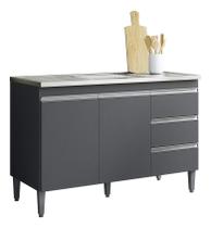 Balcão Armario Multiuso Andreia S/tampo 120cm Cinza