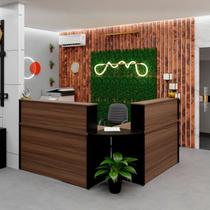 Balcão Atendimento de Canto em L Recepção Consultório 140x60cm