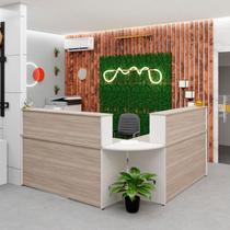 Balcão Atendimento de Canto para Recepção 2 Gavetas