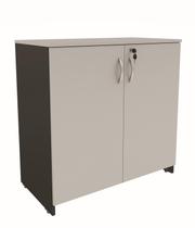 Balcão Baixo Escritório New City Cinza com Preto ( 80 x 42 x 75 )