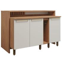 Balcao Bancada Gourmet E Toalheiro Requinte Nature Areia Henn