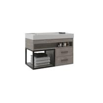 Balcão Banheiro 2 Gavetas New 80cm MDF Cuba Marmorite