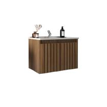 Balcão Banheiro Barra 60cm MDF com Cuba Ripado Balcão Banheiro Barra 60cm MDF com Cuba Ripado