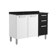 Balcão Bertolini Gourmet 7124 c/Tampo 120cm Branco/Preto