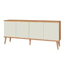 Balcão Bosco 04 Portas Off White Base Freijó 180cm - 75585 Balcão Bosco 04 Portas Off White Base Freijó 180cm - 75585