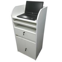 Balcão Box Caixa Recepção Eventos para Computador e Notebook MDF Branco Balcão Box Caixa Recepção Eventos para Computador e Notebook MDF Branco