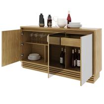 Balcao Buffet 03 Portas Com Espelho BB2609 Natural Tecno Mobili Balcao Buffet 03 Portas Com Espelho BB2609 Natural Tecno Mobili