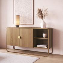 Balcão Buffet 135cm 2 Portas Organico Pé Metal Luna Artesano