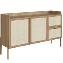 Balcão Buffet 139cm Com Pés De Madeira Oslo - Hanover