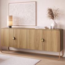 Balcão Buffet 180cm 4 Portas Orgânico Pé Metal Luna Balcão Buffet 180cm 4 Portas Orgânico Pé Metal Luna