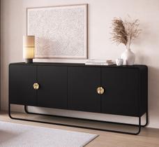 Balcão Buffet 180cm 4 Portas Organico Pé Metal Luna Artesano