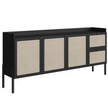 Balcão Buffet 183cm Com Pés De Madeira Oslo - Nero