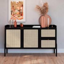 Balcão Buffet 2 Portas 2 Gavetas 139cm Pés em Madeira Maciça