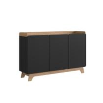 Balcão Buffet 3 Portas 150cm John - Preto Balcão Buffet 3 Portas 150cm John - Preto