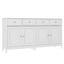Balcao Buffet 4 Portas 4 Gavetas 154 Cm R626 Branco Dtall Branco Balcao Buffet 4 Portas 4 Gavetas 154 Cm R626 Branco Dtall Branco