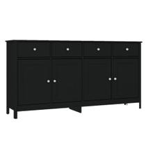 Balcao Buffet 4 Portas 4 Gavetas 154 Cm R626 Preto Dtall Preto Balcao Buffet 4 Portas 4 Gavetas 154 Cm R626 Preto Dtall Preto